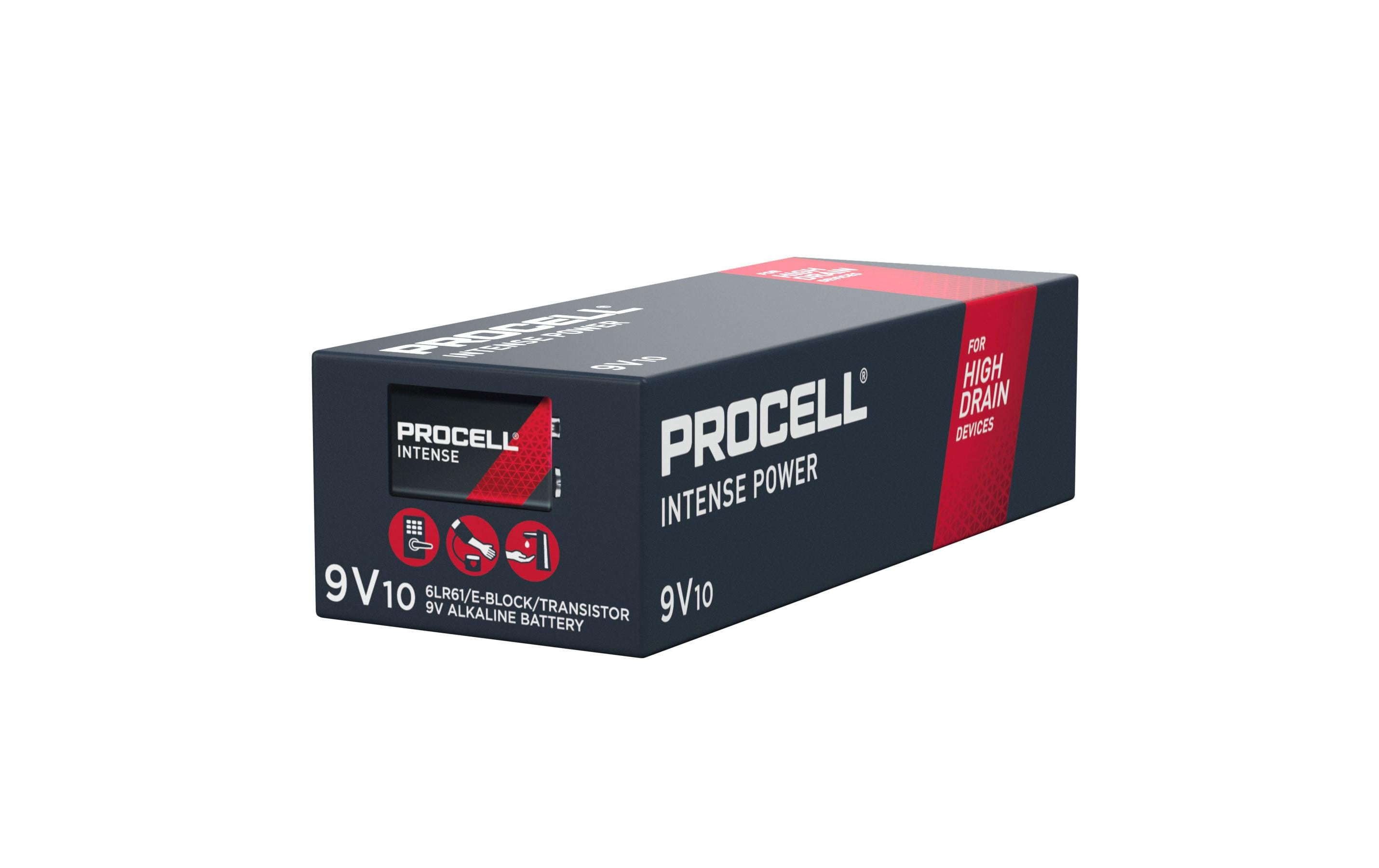 DURACELL Procell Intense 9V 9 Volt, 673mAh, 10 Stück, PC1604, 6LR61