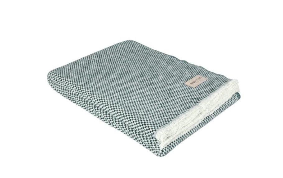 Eskimo Decke Torino 130x180 cm, Dunkelgrün 70%Wolle, 30%P olyamid, waschbar 30 Grad