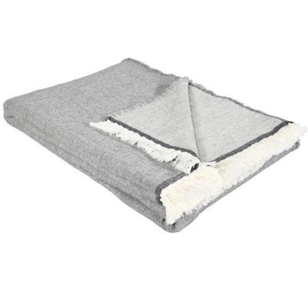 Eskimo Decke Lily 140x200 cm, Grau-Silber 70% Baumwolle, 30%Wolle, waschbar 30 Grad