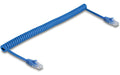 Delock RJ45 Spiralkabel Cat.6 UTP Stecker-Stecker, 0.8-1.8m, blau,ungeschirmt