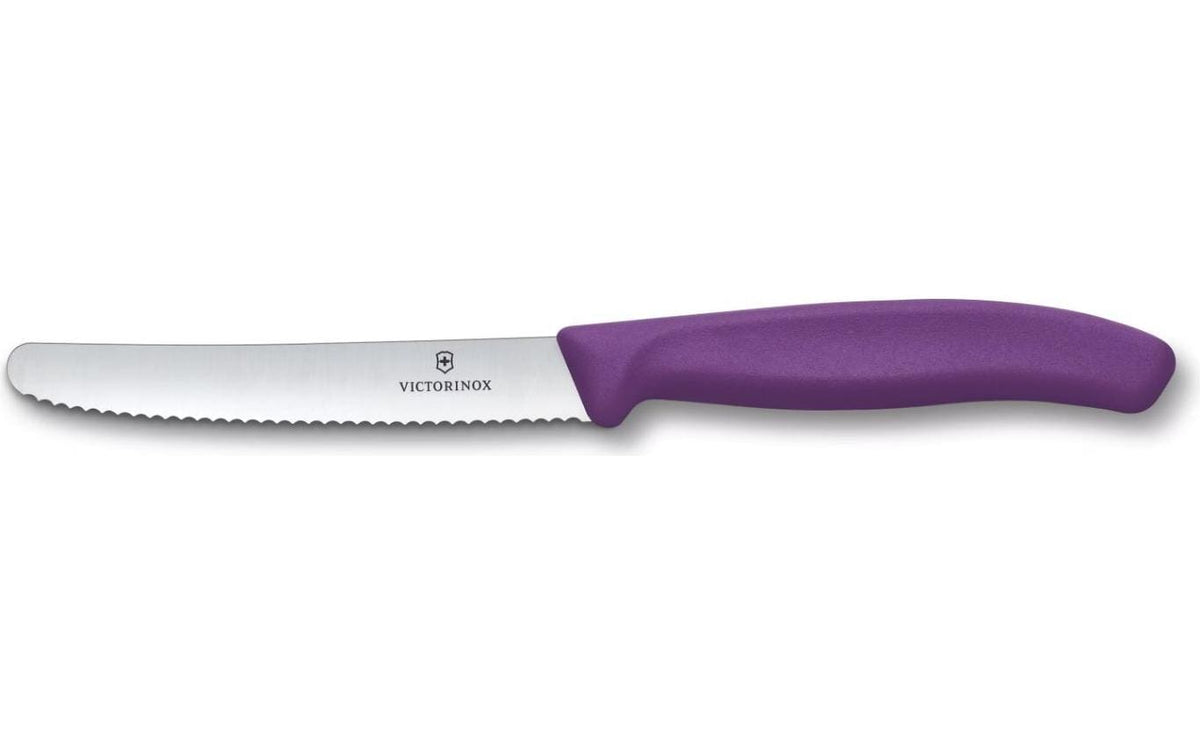 Victorinox Classic Tomaten/Tafelmesser vio. violett,  11cm, Wellenschliff, rund