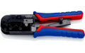 Knipex Crimpzange für Westernstecker 190 mm brüniert Mehrkomponenten-Hüllen