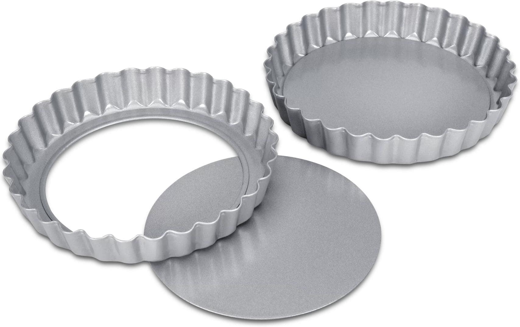 STÄDTER Tarteform mit Hebeboden 2er Set ø 12x1.8 cm silber