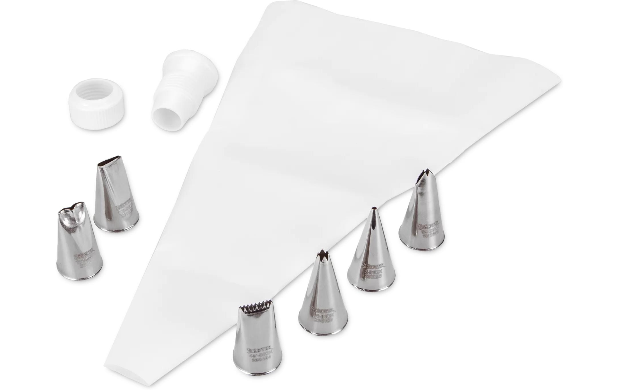 STÄDTER Dekorations Set Spritzbeutel/Tüllen/Adapter 8-teilig
