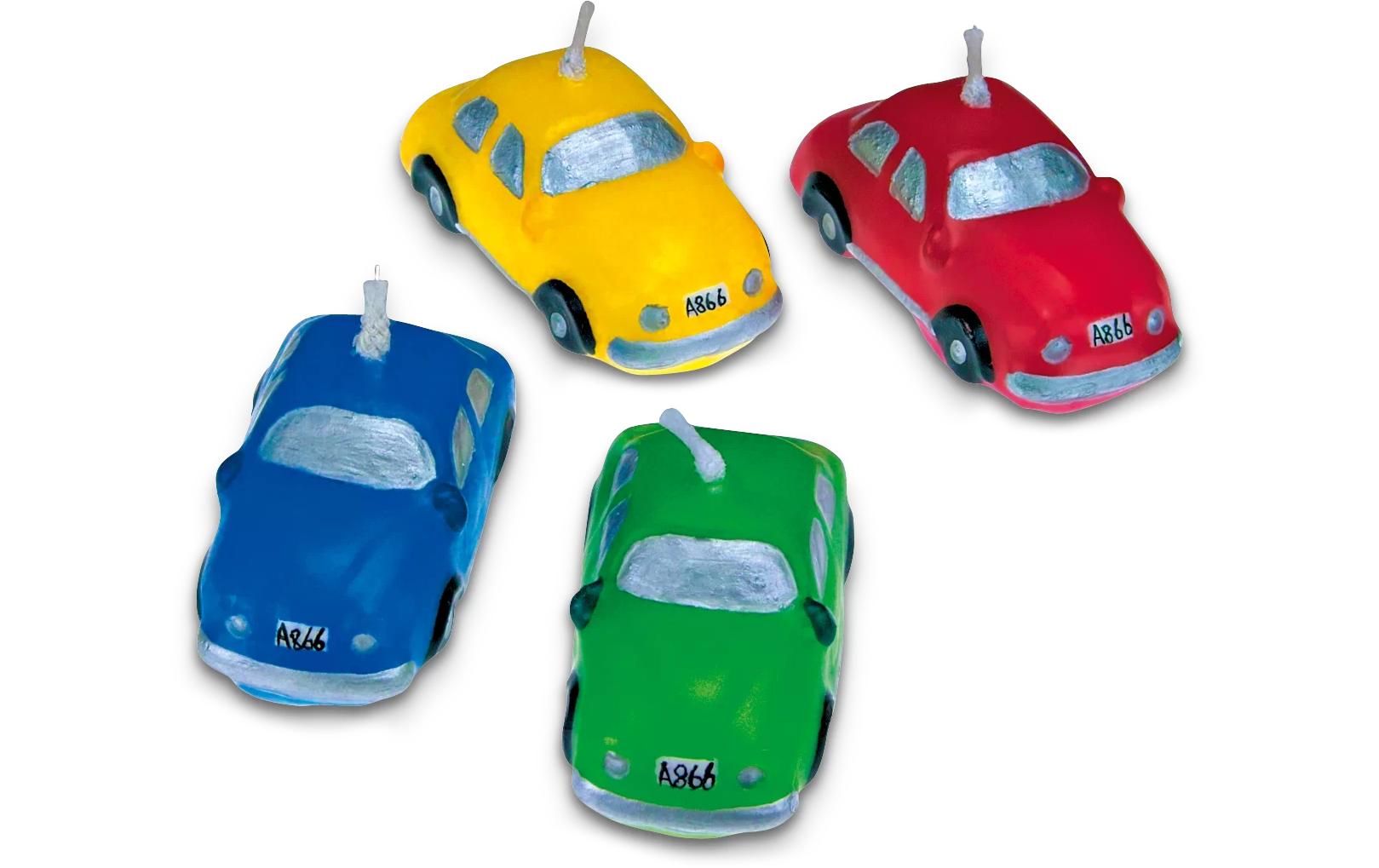 STÄDTER Geburtstagskerzen Autos 4-teilig
