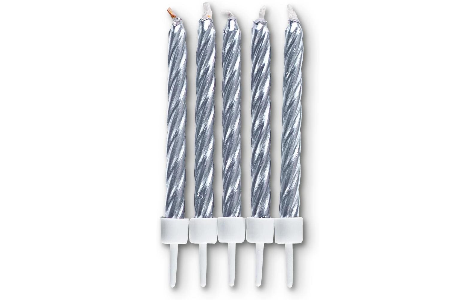 STÄDTER Geburtstagskerzen 7.5 cm Mit Halter 10 Stk. silber