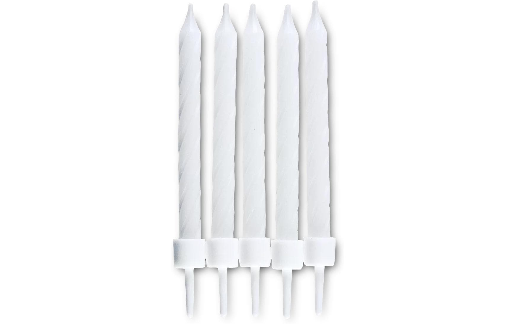 STÄDTER Geburtstagskerzen 7.5 cm Mit Halter 10 Stk. weiss