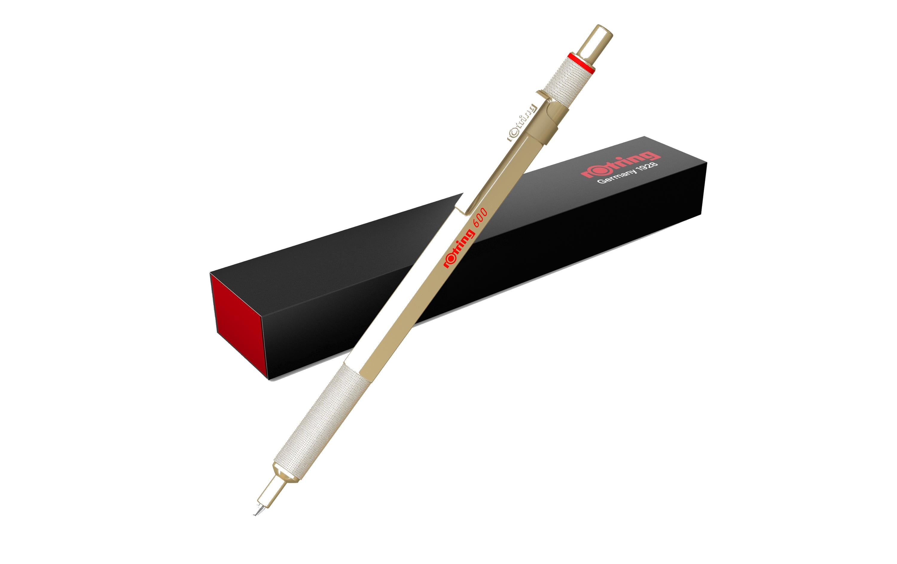 Rotring Kugelschreiber 600 Metallic gold Mine: M, schwarz