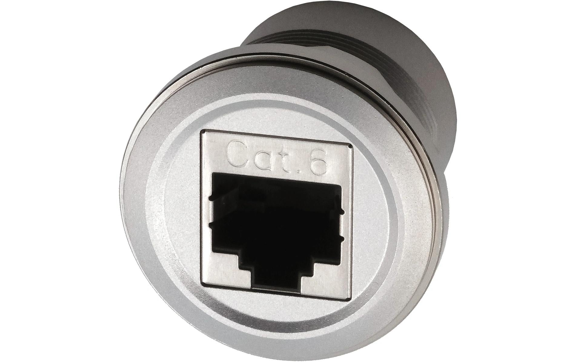 EXSYS EX-49196, RJ45 Einbaubuchse Cat.6 Einbau-Adapter Metall