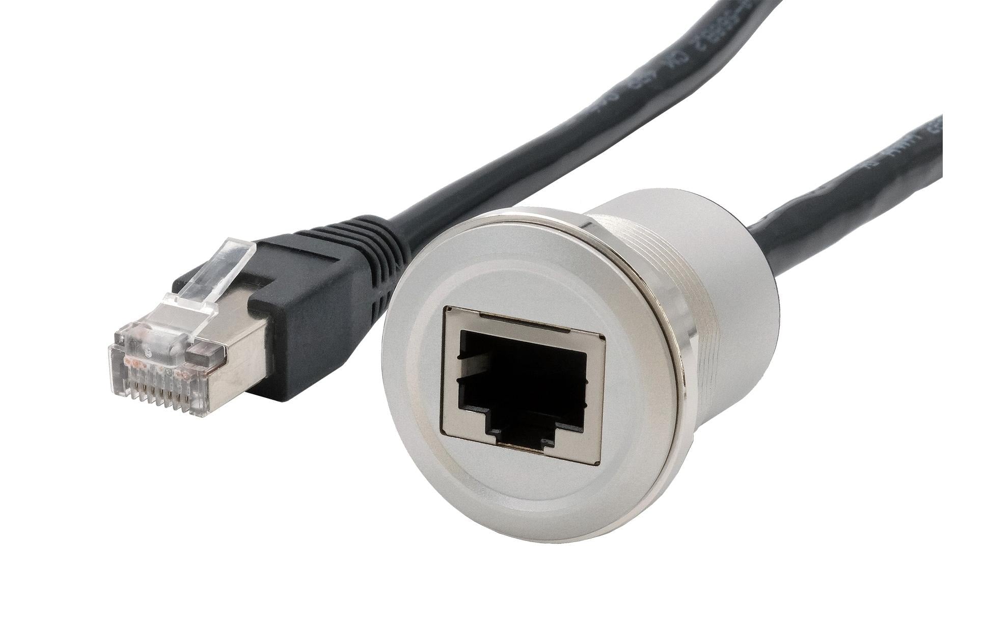 EXSYS EX-49184, RJ45 Einbaubuchse Cat.6 Einbau-Adapter, 30cm, Buchse zu Stecker