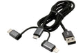 EXSYS EX-K1403-2, USB 3-in1 Ladekabel, 1m USB-A zu USB-C/Micro-USB/Lightning
