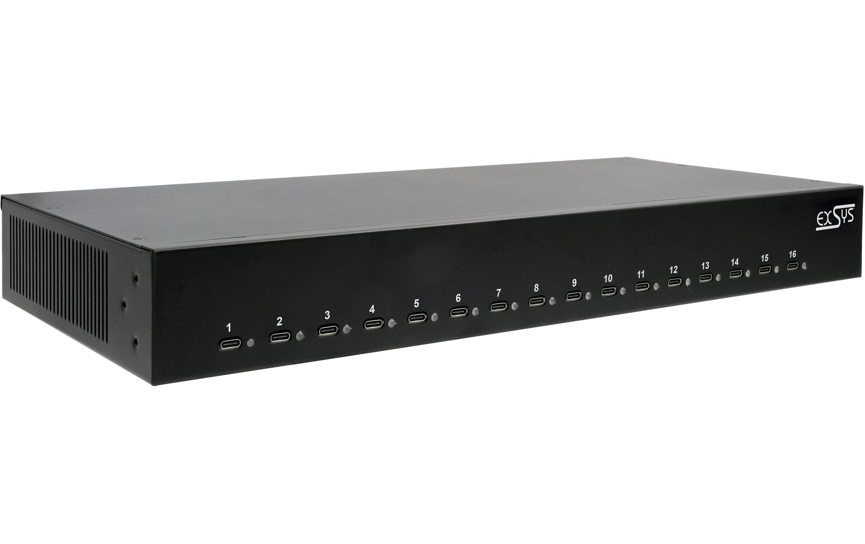 EXSYS EX-11017, 16-Port USB-C High Power Ladestation 1008W