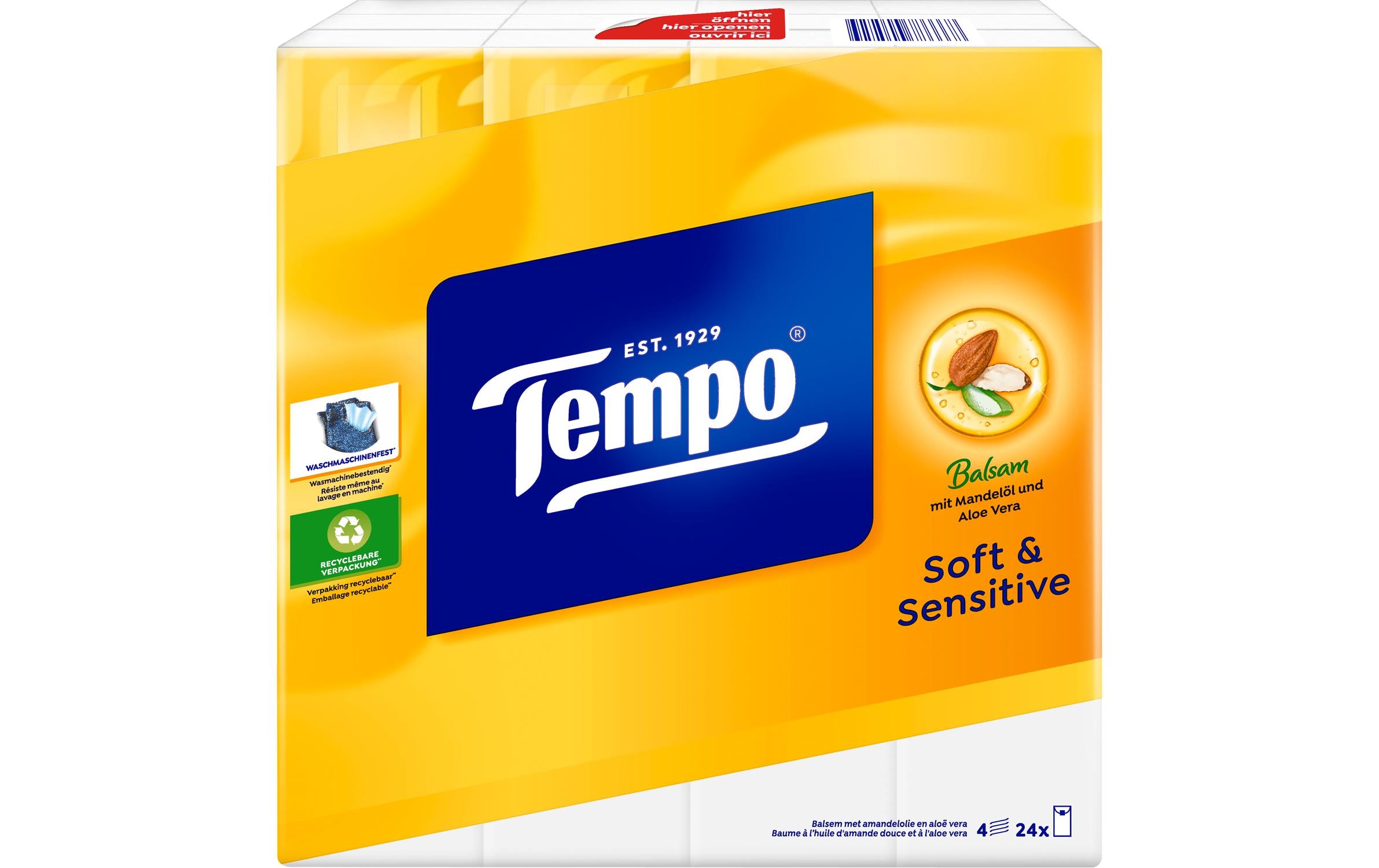 Tempo Taschentücher soft&sensitive 24 x 9 24 Päckchen x 9 Taschentücher