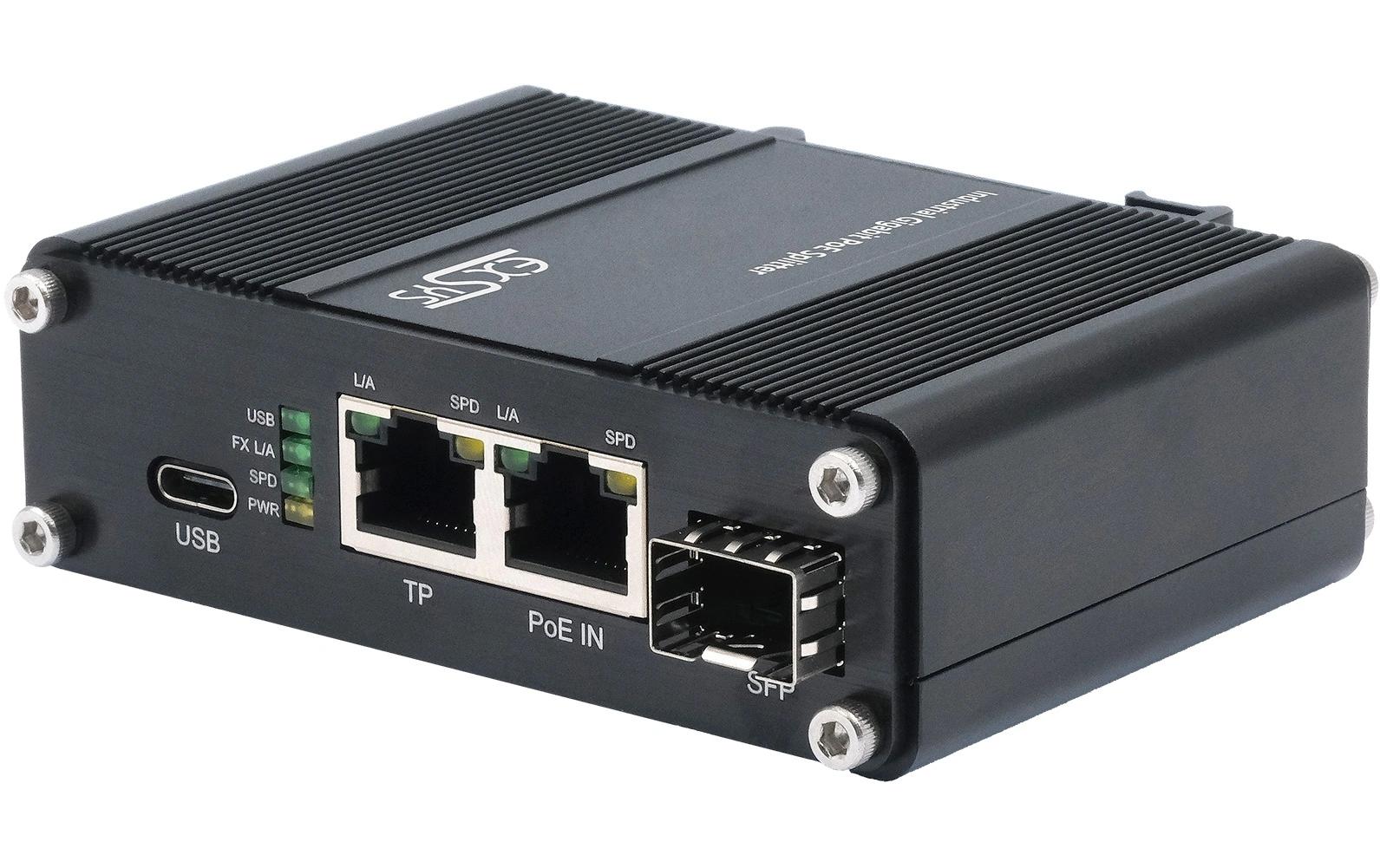 EXSYS EX-60328, PoE++ Gigabit Splitter, 60W USB-C PD 60W, SFP, Metallgehäuse