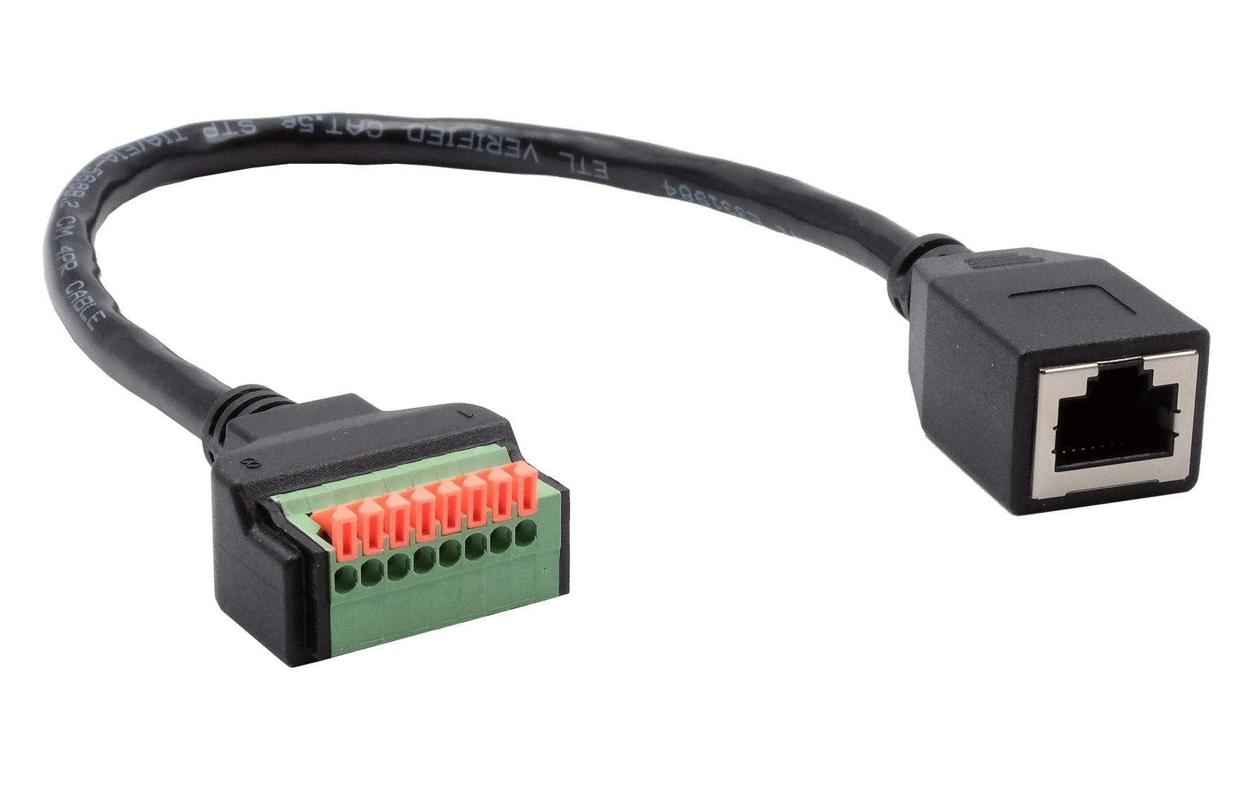 EXSYS EX-49120, Adapter RJ45, Cat.6 RJ45 Buchse zu 8-pin Terminal Block, 30 cm