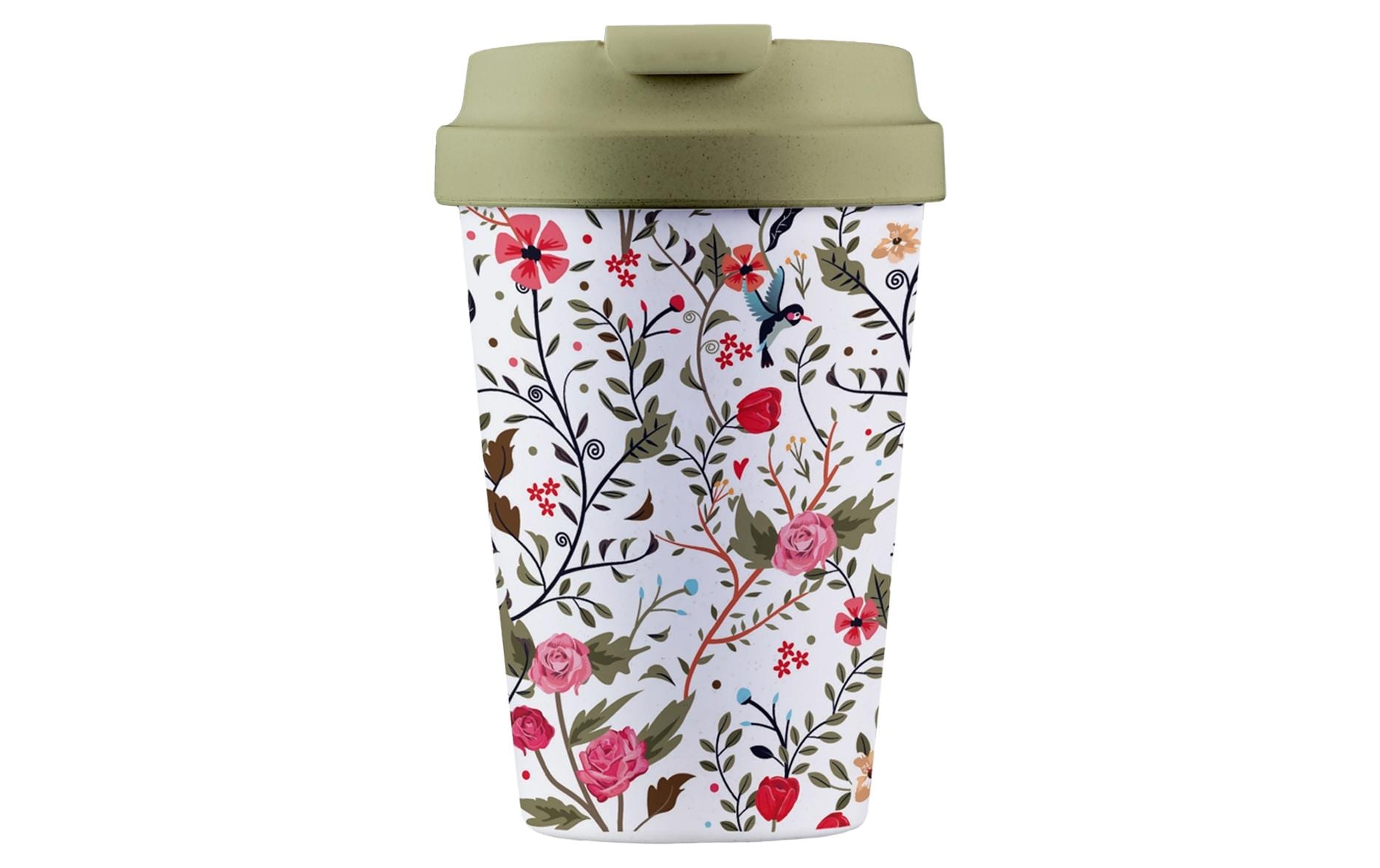 bioloco Kaffeebe. Easy C.-Flowers and birds 350ml, wiederverschliessbarer Deckel