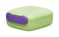 bioloco Lunchbox mini square-chit-chat 13 x14,5 x 6 cm, grün/lila