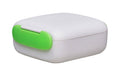bioloco Lunchbox mini sq.-Bodacious green 13 x14,5 x 6 cm, weiss/grün