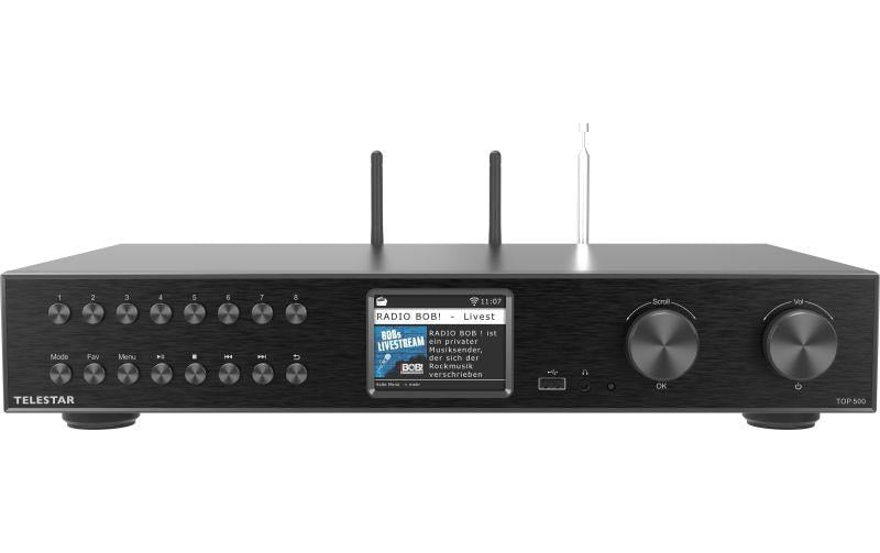 Telestar HiFi-Tuner TOP 500 DAB+, BT 5.3, UPnP, USB-Rec, Cinch, LAN