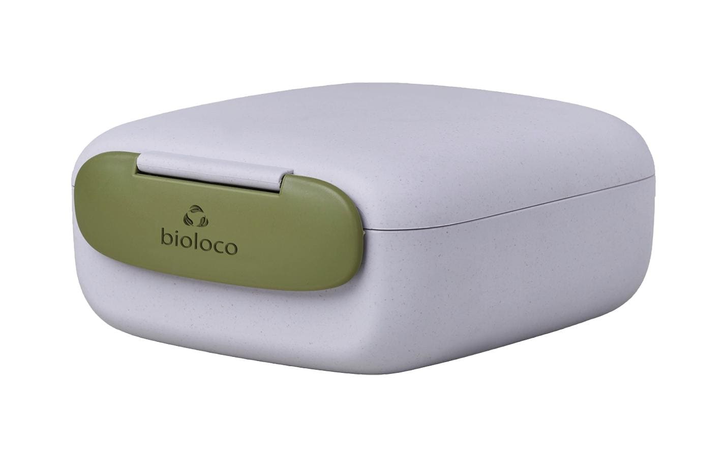 bioloco Lunchbox mini square-Blue grey 13 x14,5 x 6 cm, blaugrau/oliv
