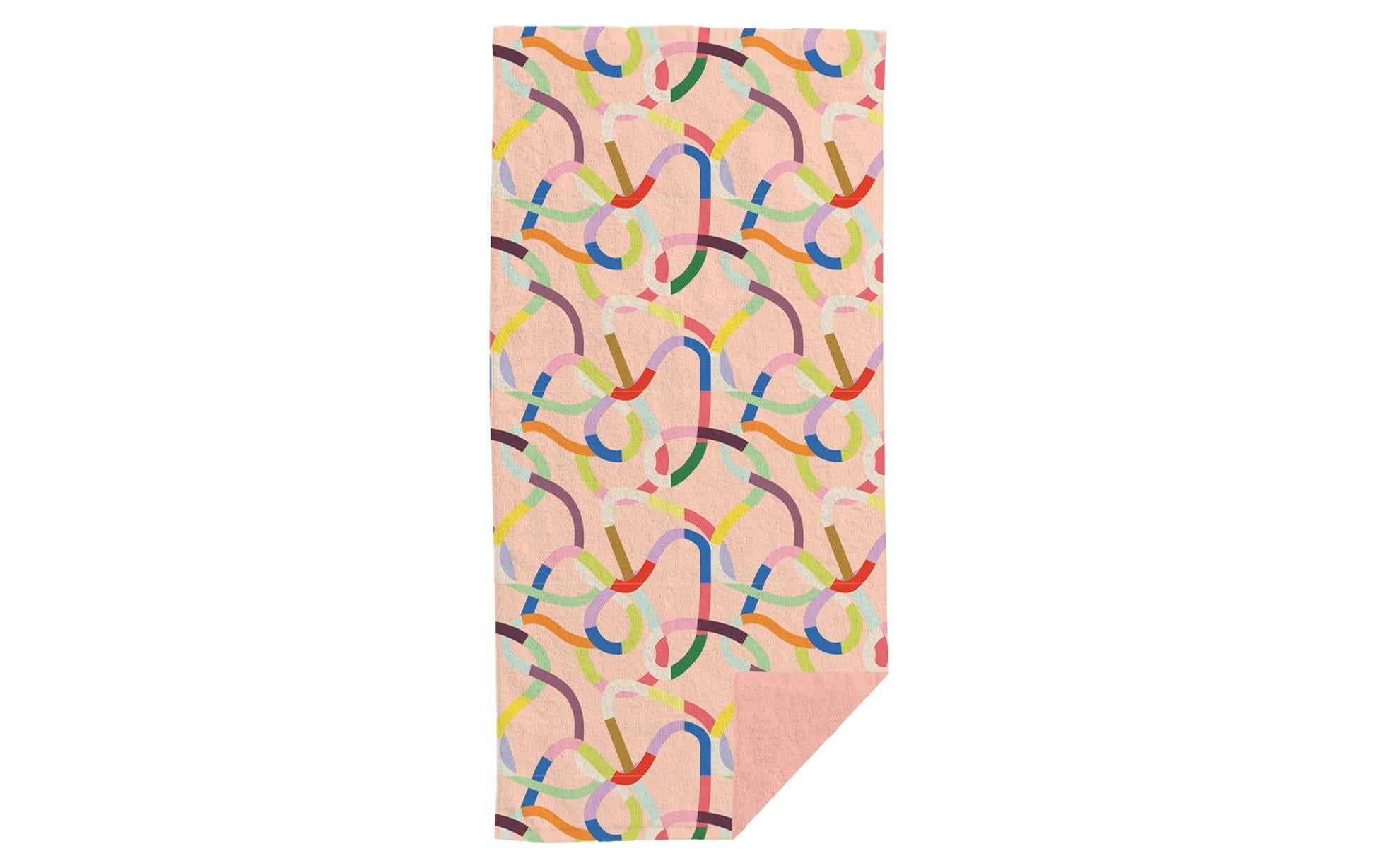 ChicMic Strandtuch - Colourful waves 90x180cm, 100% Bio Baumwolle, 2 Seiten