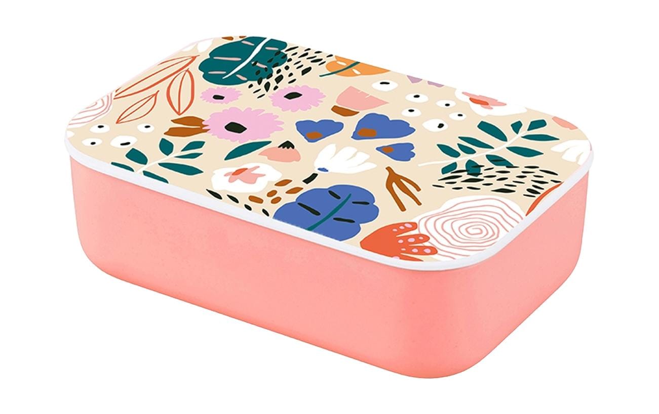 bioloco Lunchbox Classic - Flowers 12x17x5cm, mit Abtrennung