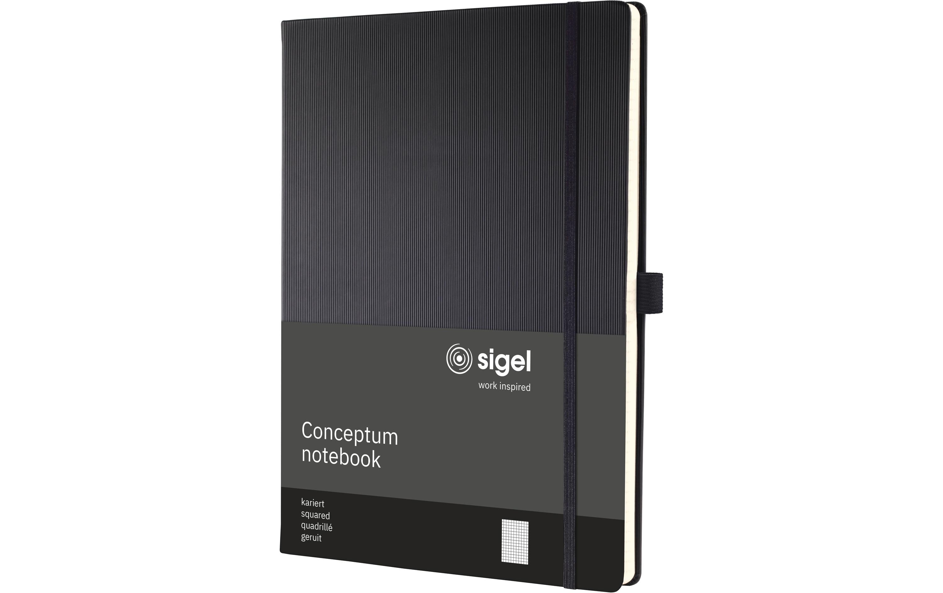 Sigel Conceptum Notizbuch A4 194 Blatt kariert, schwarz