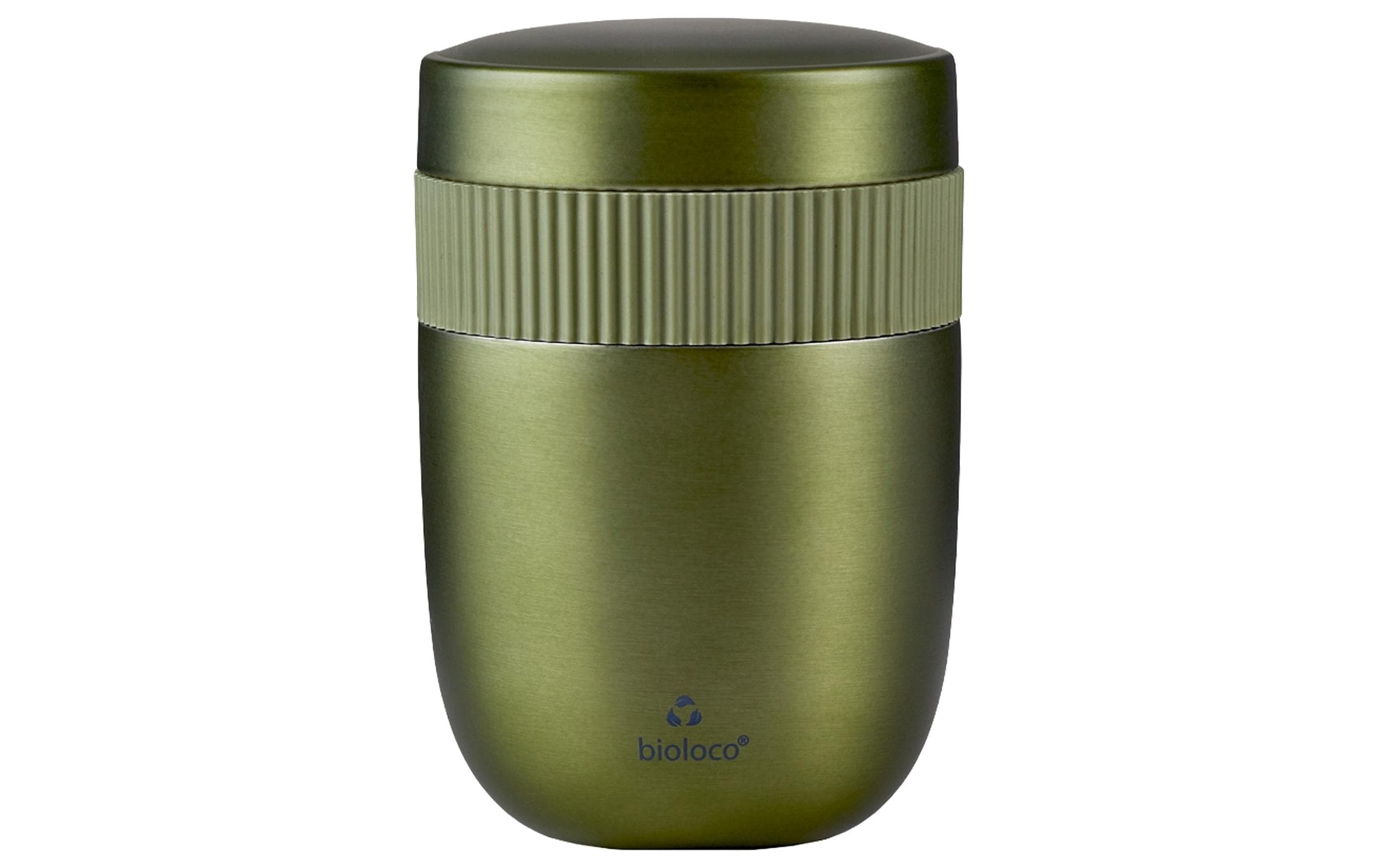bioloco Lunchpot Edelstahl Sky-Khaki 420ml + 200ml, mit 2 separaten Behälter