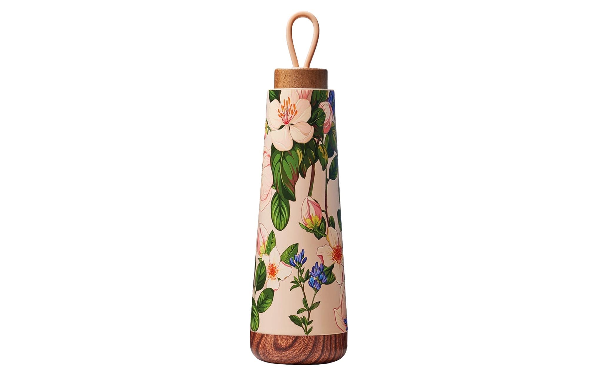bioloco Thermoflasche Loop-Afternoon table 500ml , Edelstahl, Holzdeckel
