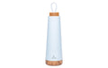 bioloco Thermoflasche Loop-Light blue 500ml , Edelstahl, Holzdeckel