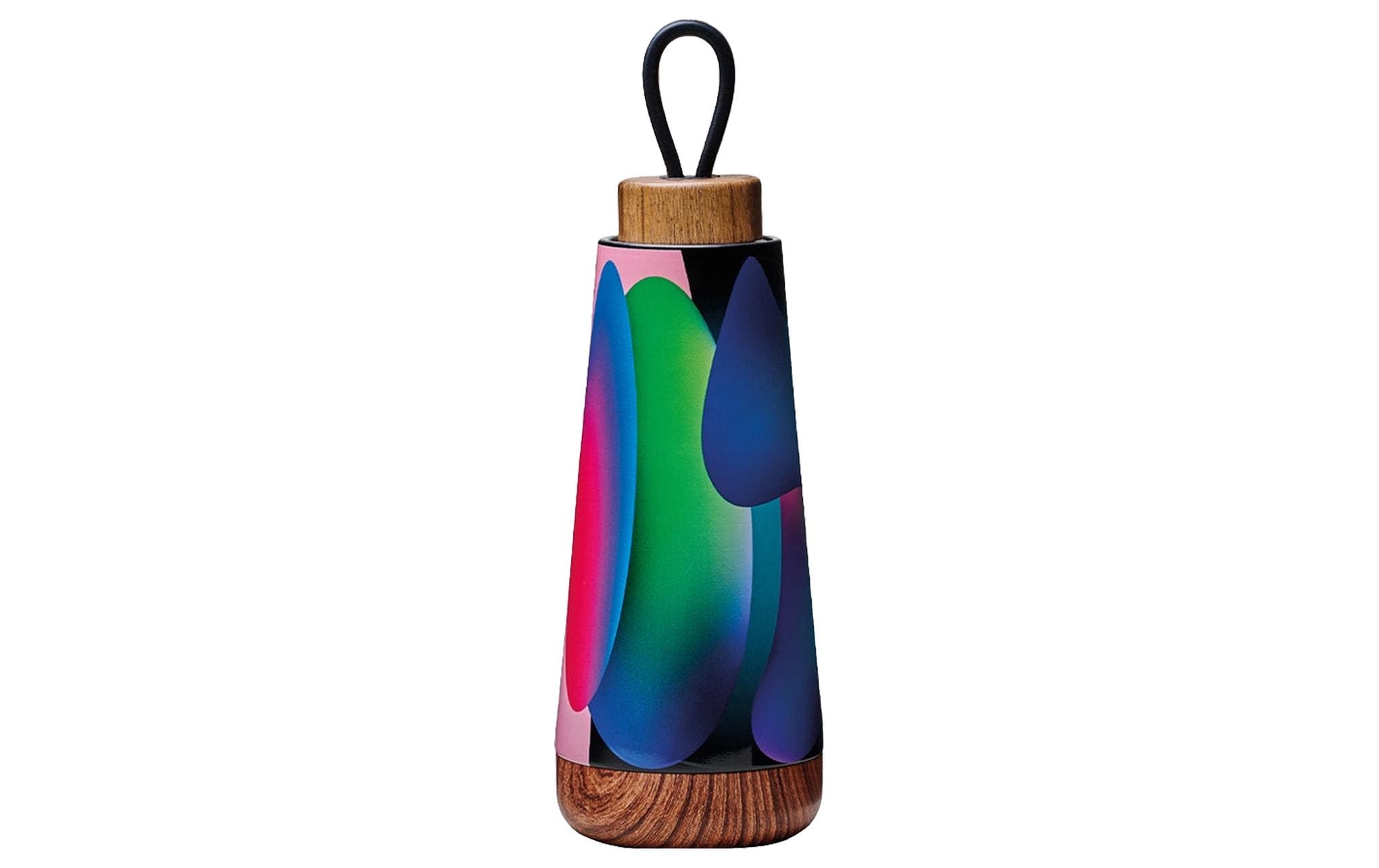 bioloco Thermofla.Loop M.-colorful balloons 350ml , Edelstahl, Holzdeckel