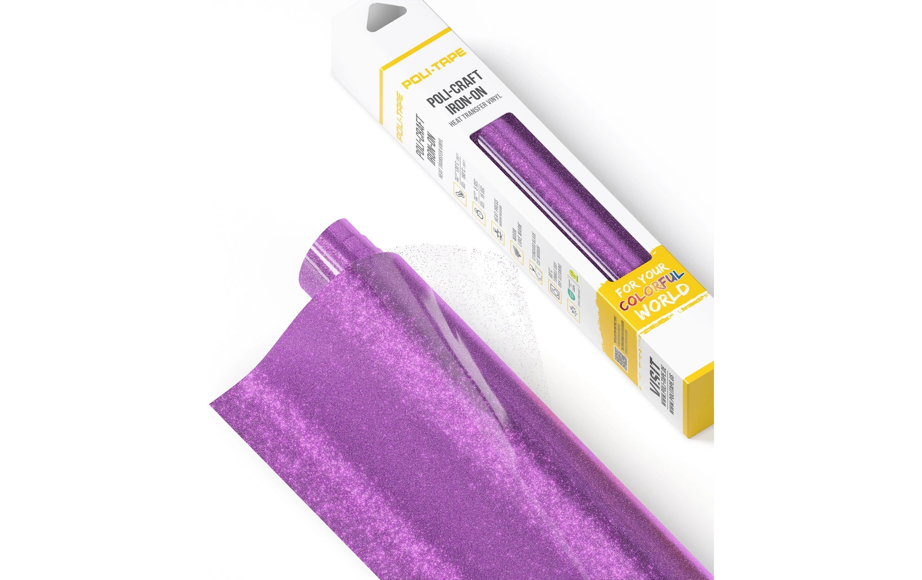 Poli-Tape Aufbügelfolie Glitter Lavendel 30,5 cm x 61 cm