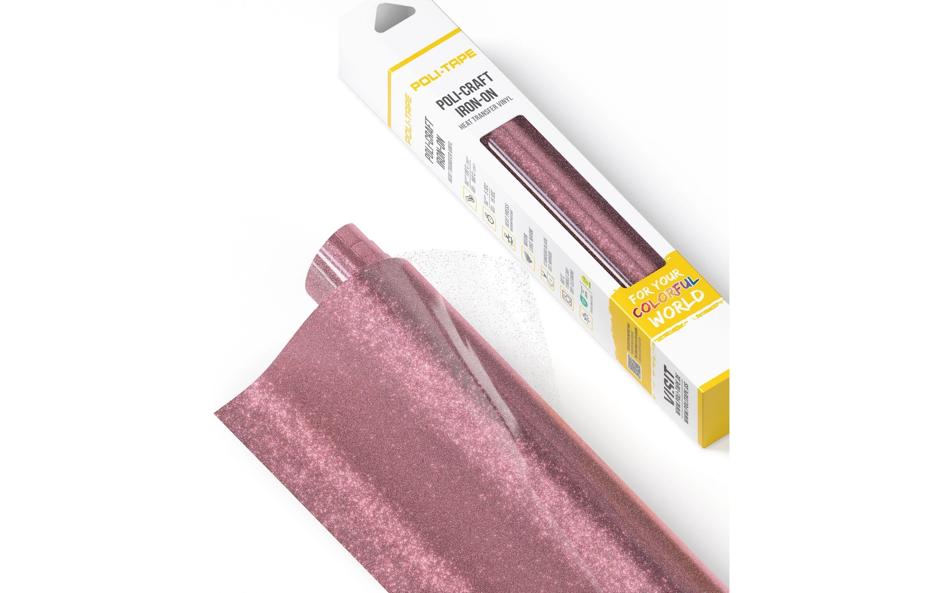 Poli-Tape Aufbügelfolie Glitter Roségold 30,5 cm x 61 cm