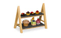relaxdays Etagere Bambus/Schiefer
