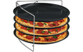 relaxdays Pizzablech 4er Set mit Gestell