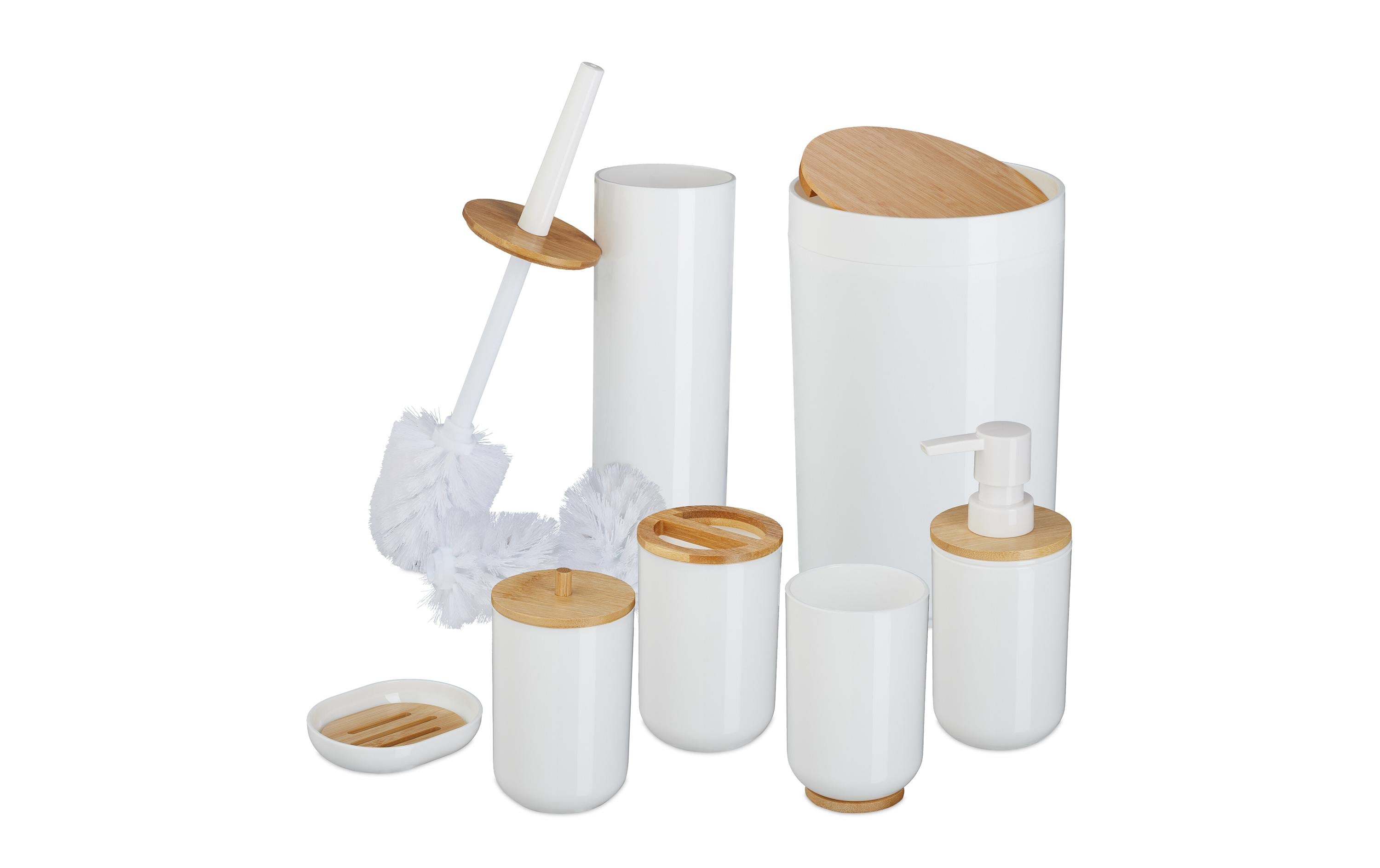 relaxdays Badezimmer Set 7-teilig, Weiss
