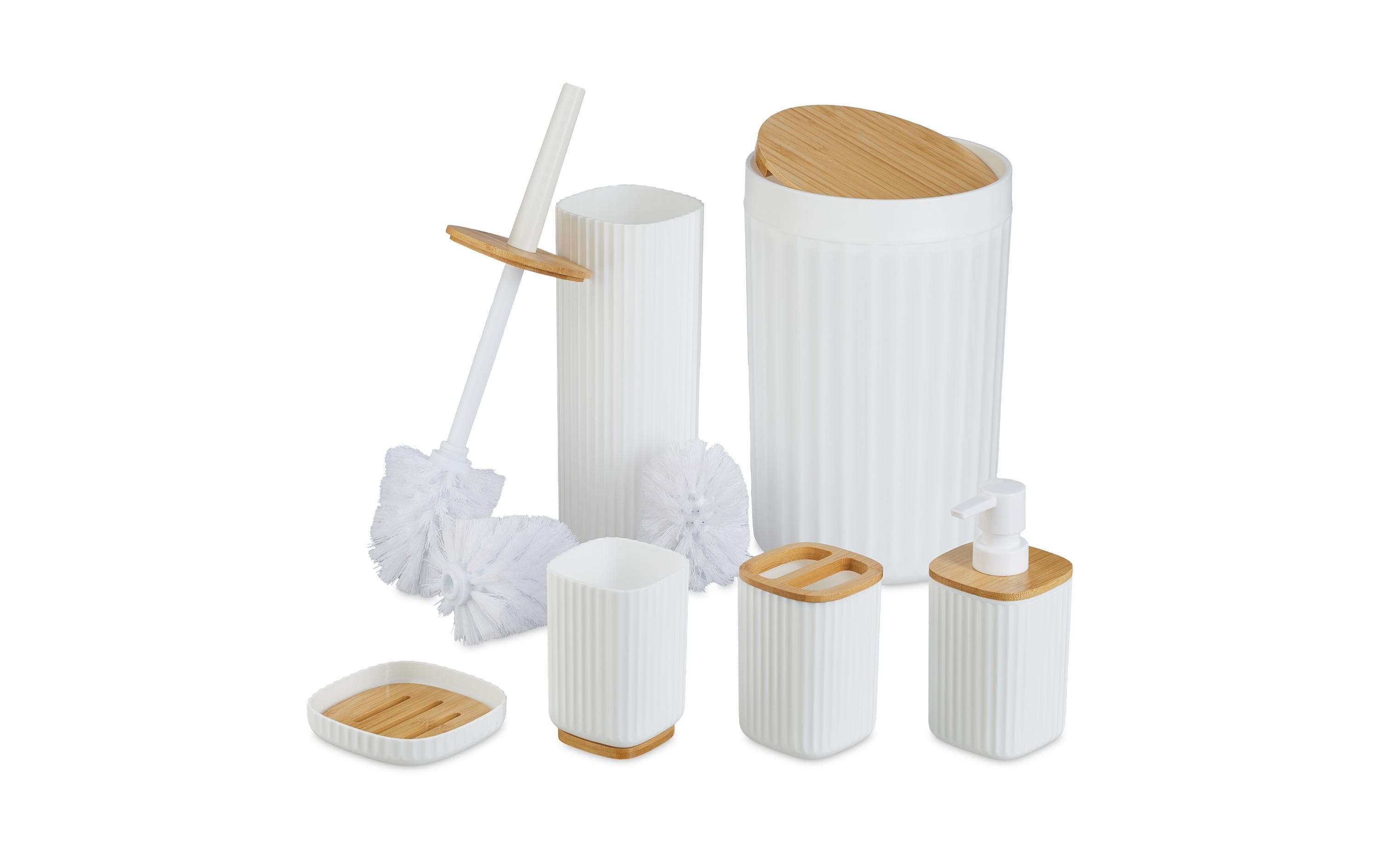 relaxdays Badezimmer Set 6-teilig, Weiss