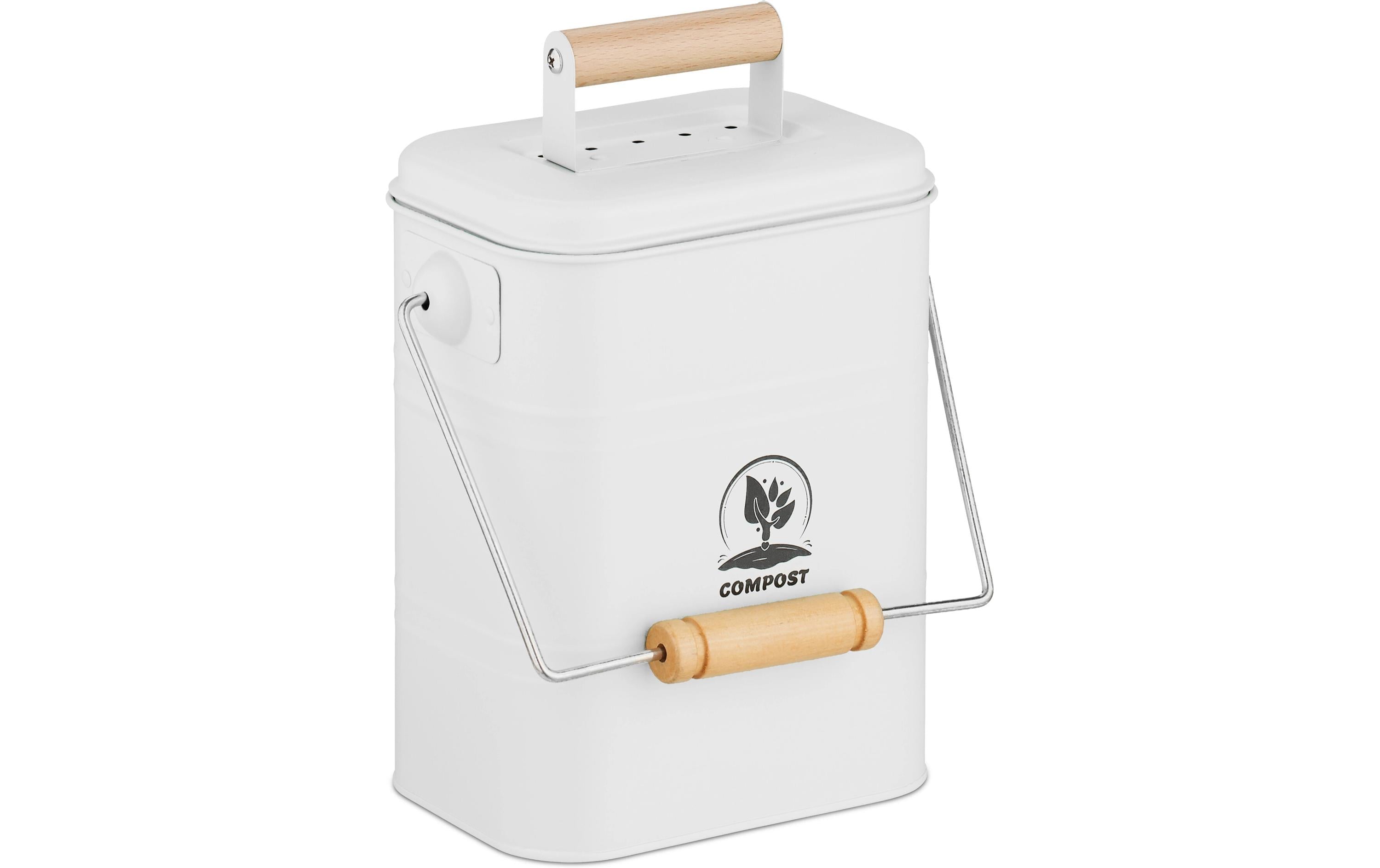 relaxdays Komposteimer 3.5 Liter, Weiss
