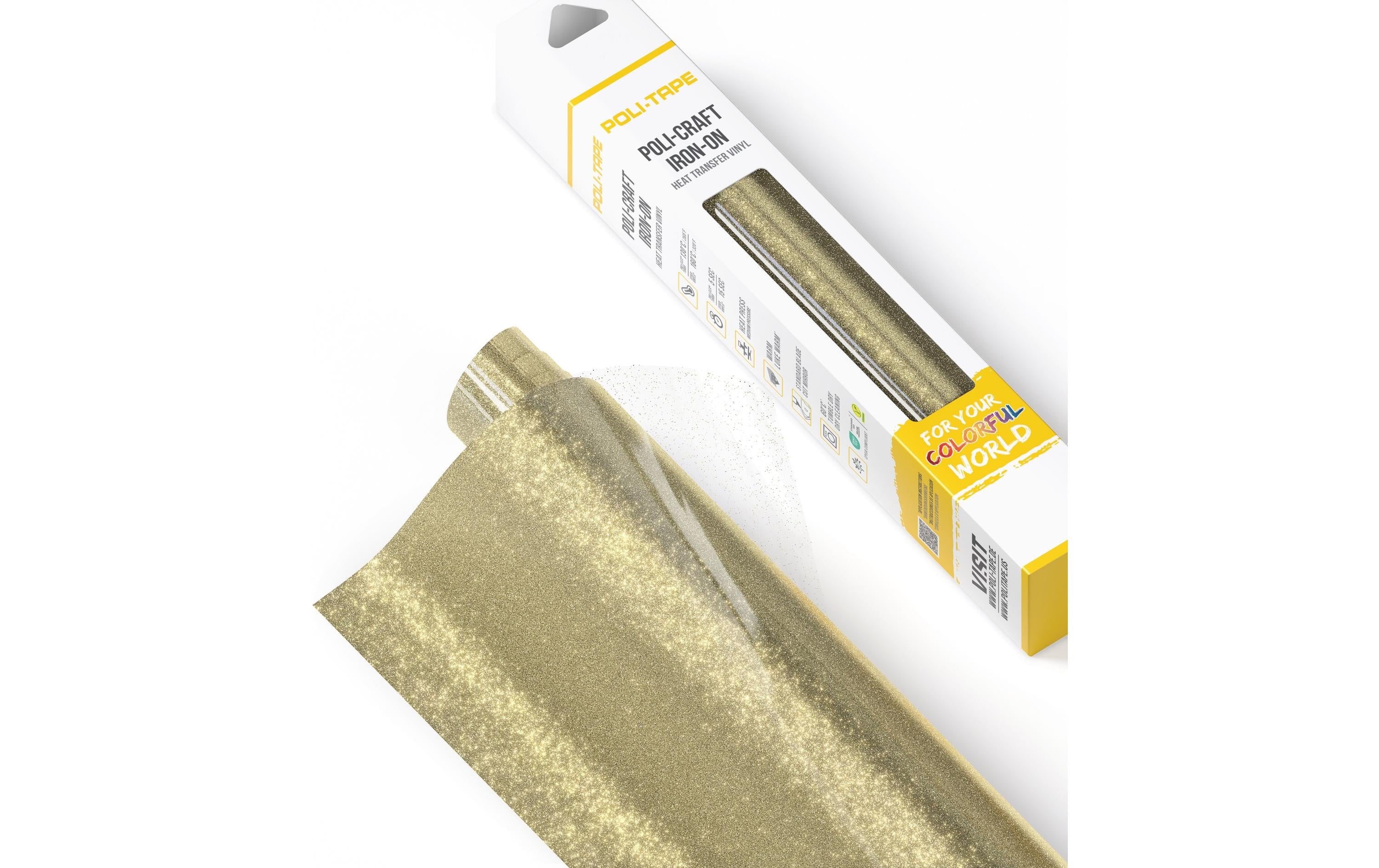 Poli-Tape Aufbügelfolie Glitter Champagner 30,5 cm x 61 cm