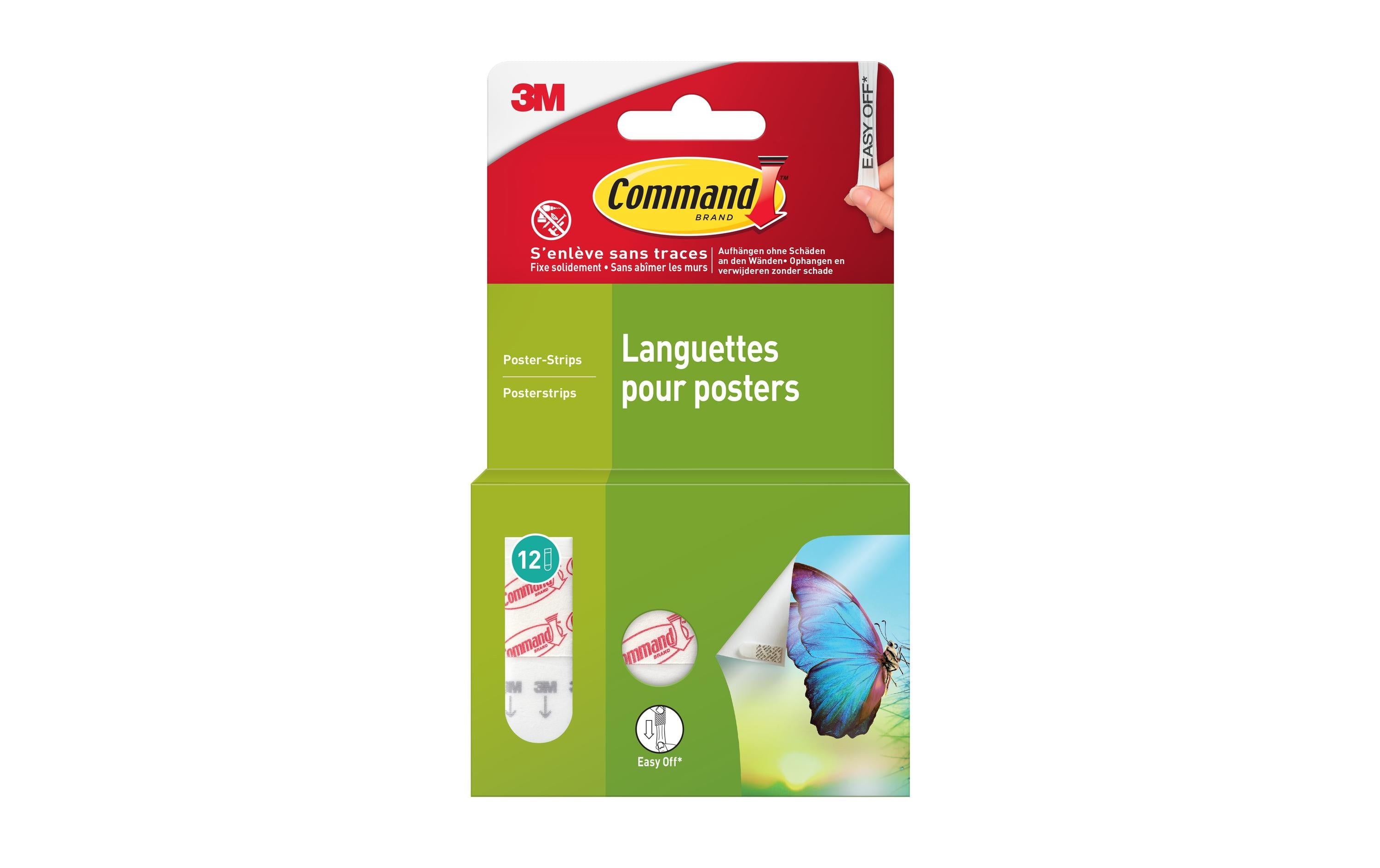 Klebepad Command Poster 15 mm x 0.05 m, Weiss,Poster Montage Strips