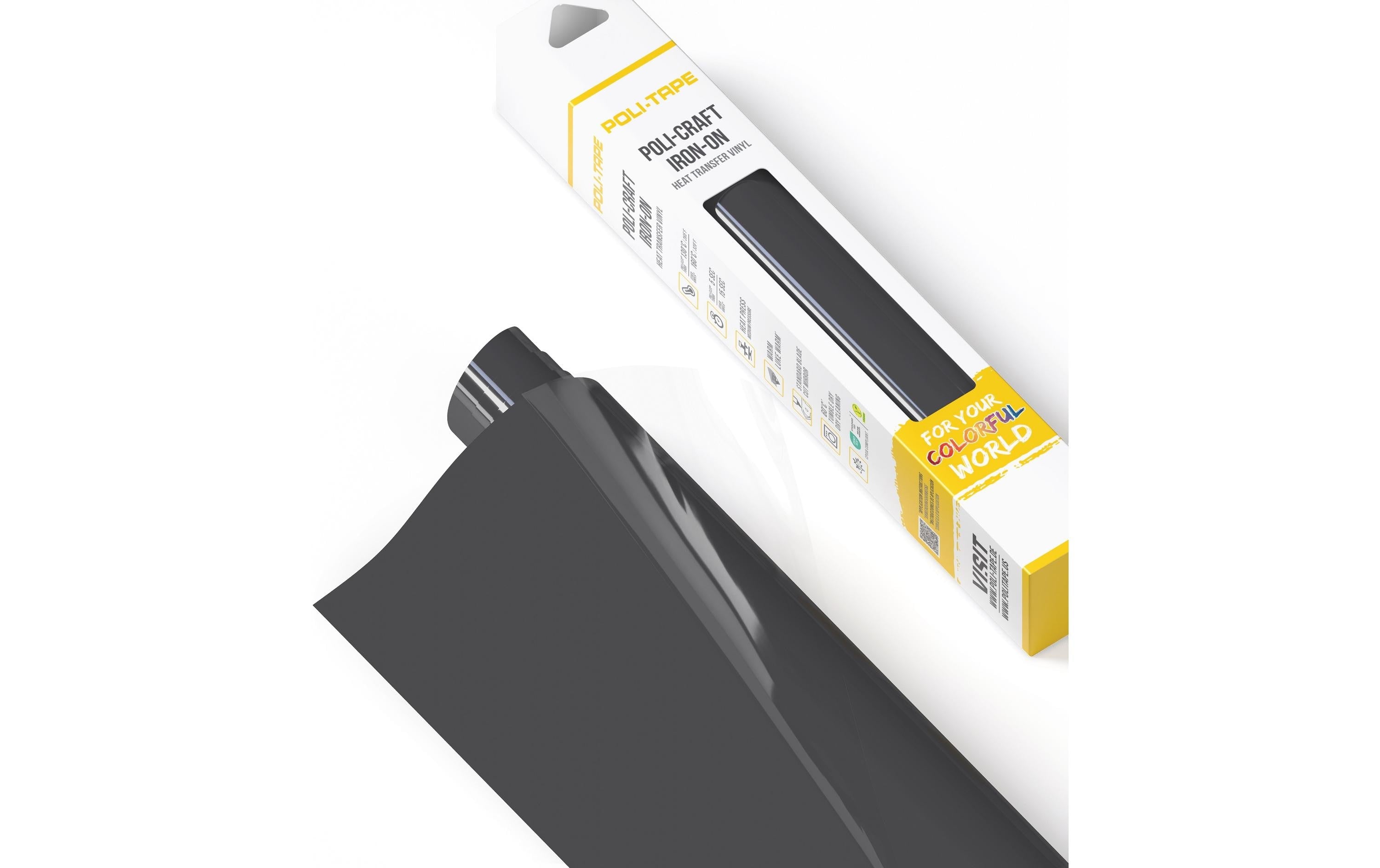 Poli-Tape Aufbügelfolie Turbo Anthrazit matt, 30,5 cm x 122 cm