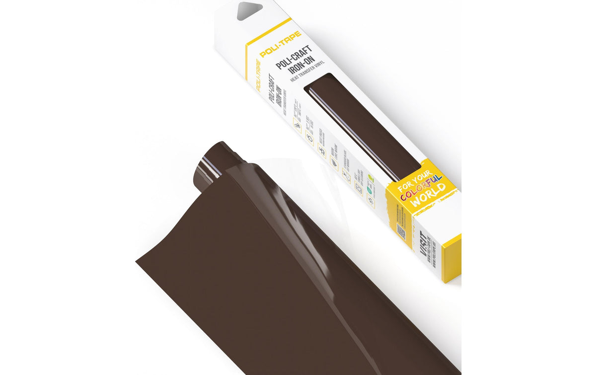 Poli-Tape Aufbügelfolie Turbo Braun matt, 30,5 cm x 122 cm