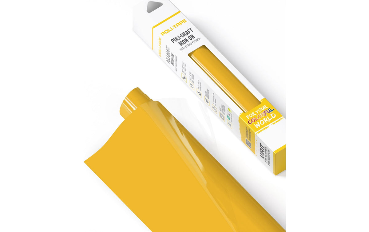 Poli-Tape Aufbügelfolie Turbo Gelb matt, 30,5 cm x 122 cm