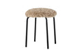 Bloomingville Hocker Linard, 43x43 cm (DxH) Braun, Polyester, Eisen, Holz