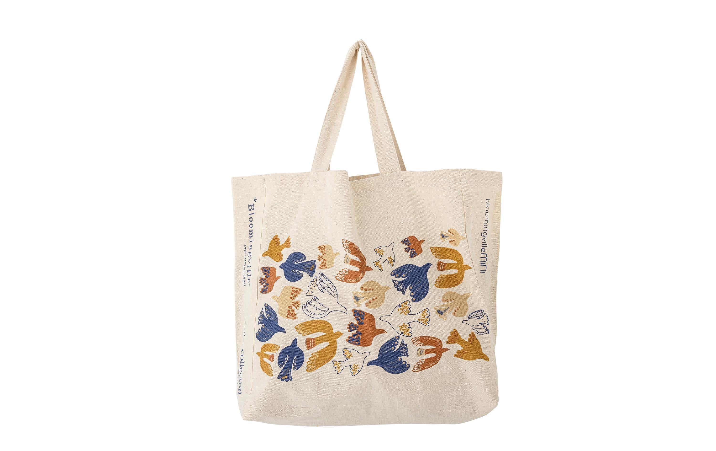 Bloomingville Einkaufstasche gemustert 17x40x16 cm (BxHxT), 100% Baumwolle