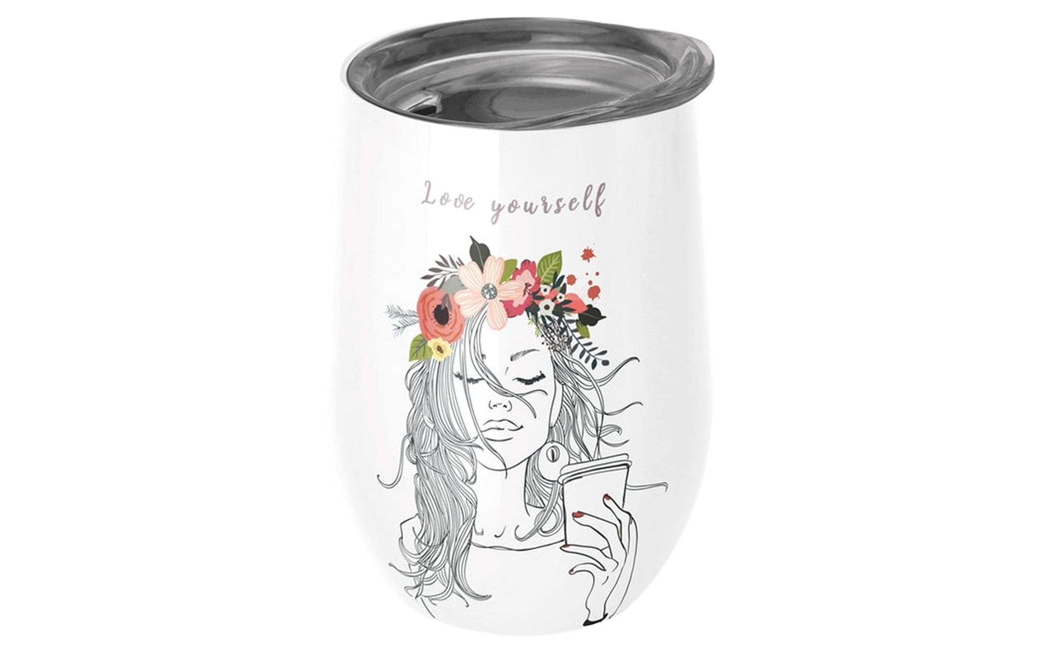 bioloco Thermobecher Office-Love yourself 420ml, Edelstahl, Titandeckel