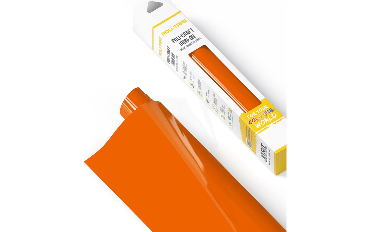 Poli-Tape Aufbügelfolie Turbo Orange matt, 30,5 cm x 122 cm