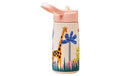 bioloco Kinderflasche - Jungle party 350ml, mit Strohhalm, Reinigungsbürste