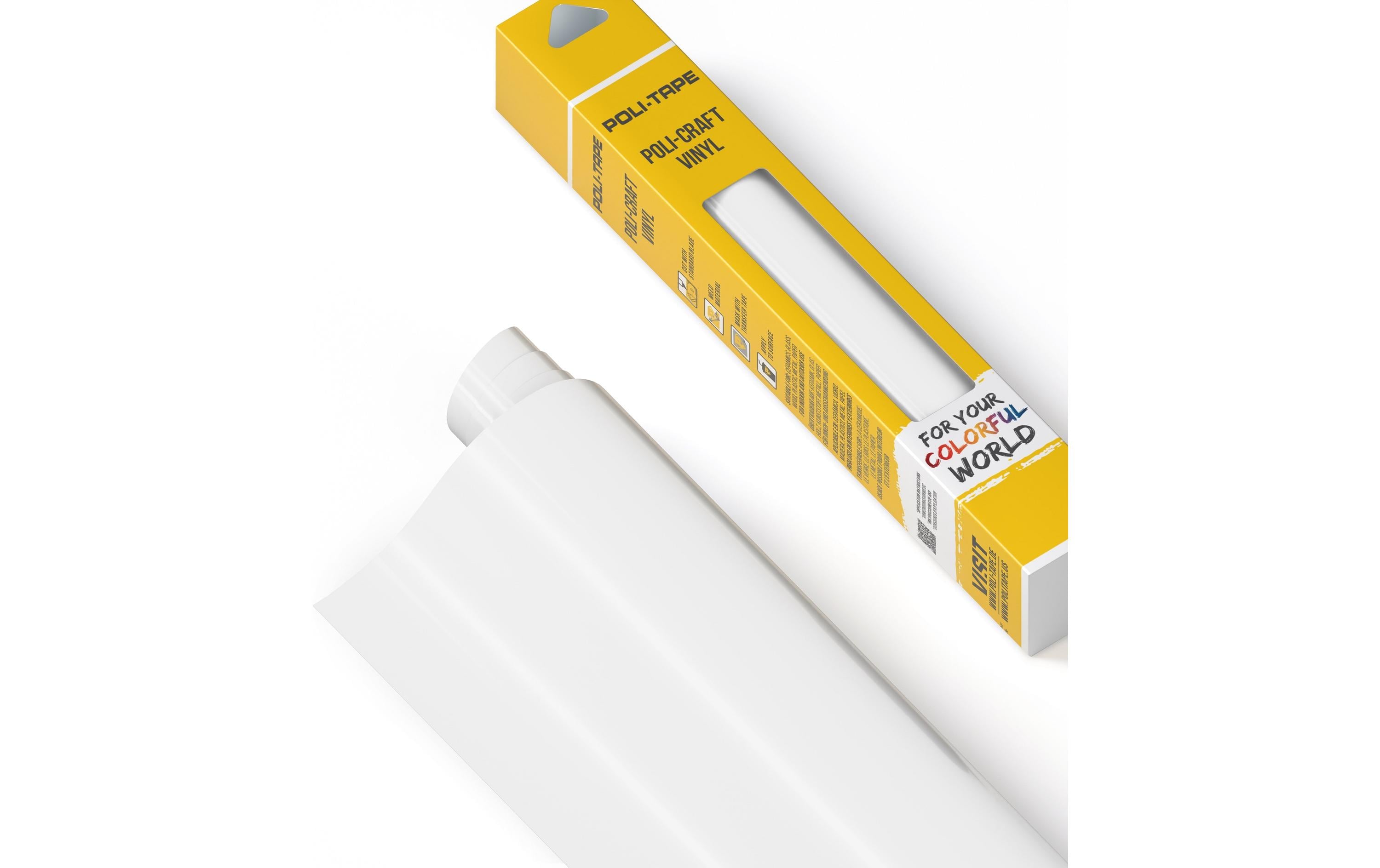 Poli-Tape Vinylfolie Permanent Weiss glänzend, 30,5 cm x 183 cm