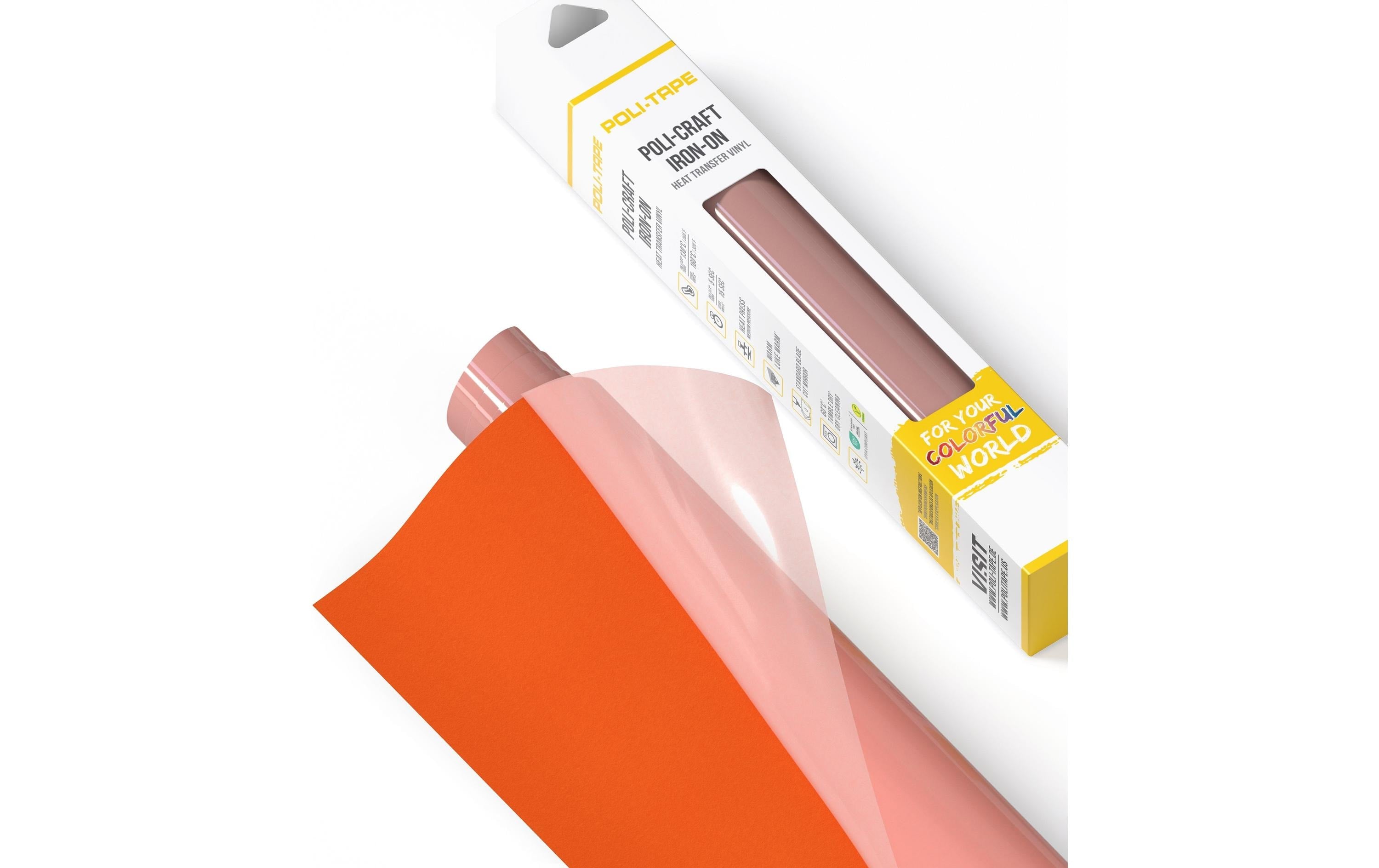Poli-Tape Aufbügelfolie Flock Orange matt, 30,5 cm x 61 cm